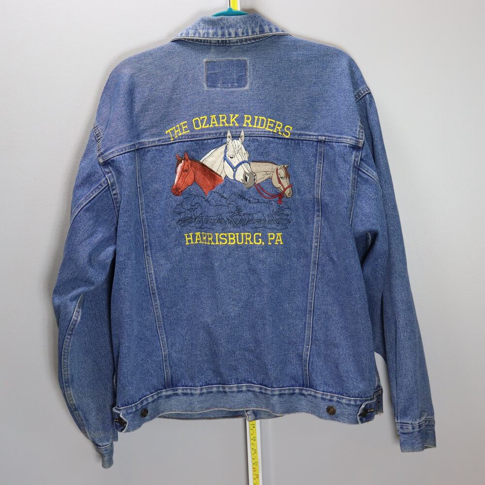 Route 66 Denim Jacket Ozark Riders‎ Harrisburg PA XL Embroidered
